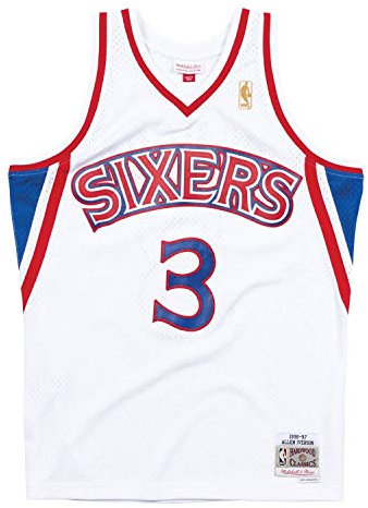 Mitchell & Ness Philadelphia 76ers 3 Allen Iverson White Replica Swingman Jersey 2.0 HWC Basketball Trikot