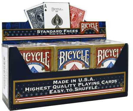Bicycle Lot de 12 jeux de cartes standard bleu et rouge par US Playing Cards Company - Version Anglaise