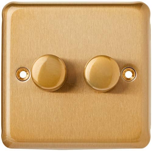 MK K1532SAG 250W 2-Way Double Dimmer - Satin Gold
