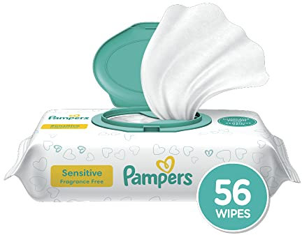 Pampers Sensitive Wipes Travel Pack 56 Count, (pack Of 8)