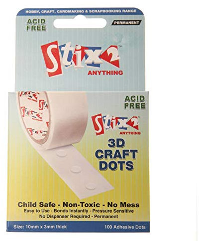 100 3D Craft Dots 10mm x 3mm Acid Free Stix2