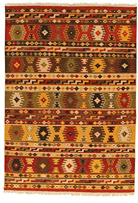 Kilim Carpets by Jalal Teppich Kilim Sivas 3 rot/mehrfarbig 60 X 120 cm