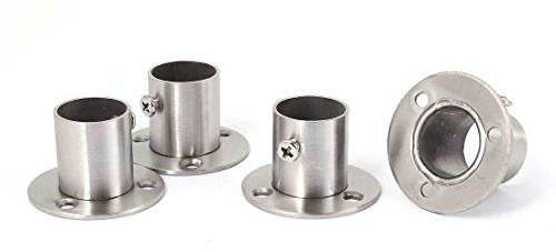 sourcing map 4 Stück Kleiderschrank Spurstangenkopf Kleiderstange Halterung | Für 22mm Rohr de