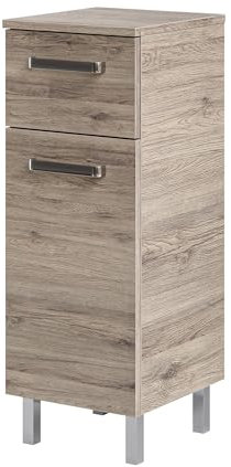 Pelipal Badezimmerschrank Quickset 313 in Sanremo Eiche Terra quer Nachbildung, 30 cm breit | Unterschrank mit 1 Tür, 1 Schubkasten und 1 Einlegeboden