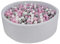Velinda Piscine a balles pour Enfant, diametre env.125 cm, Aire de Jeu + 1200 balles (Couleurs des balles: Blanc,Rose Clair,Gris)