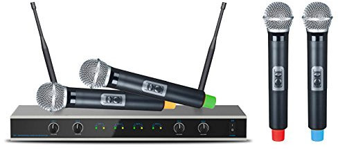 E-Lektron IU-4011 digital UHF Funkmikrofon System 4x Hand-Mikrofon drahtlos Set …