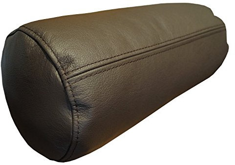 Quattro Meble Dunkelbraun Echt Leder Nackenrolle Nackenkissen Lederkissen Sofa Dekokissen Rindsleder Kissen Kopfstützen Kopfkissen Durchmesser 20cm (55 x D-20cm)