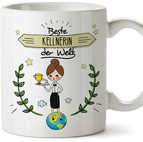 Kellnerin Tasse/Becher/Mug Geschenk Schöne and lustige kaffetasse - Beste Kellnerin der Welt - Keramik 350 ml