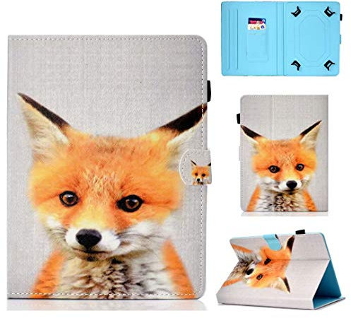Universal 10.1 Tablet Case,étui en Cuir avec Support de Carte mémoire pour Android Windows Tablet ASUS, Acer,RCA,Dell, HP, 10.1 inch (Fox)