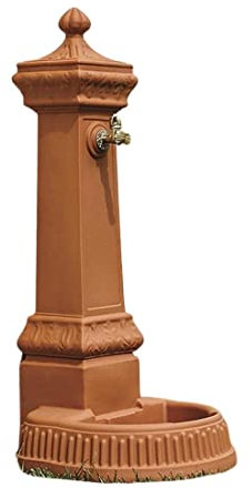 Fontaine à colonne couleur terre cuite Brera Monacis 120 cm
