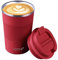 SUNTQ Reusable Coffee Cups Travel - Coffee Travel Mug with Leakproof Lid - Thermal Mug Insulated Cup - Stainless Steel Travel Cup with Rubber Grip - for Hot and Cold Drinks, 13oz/380ml, Red