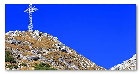 Tulup Splashback - Backsplash - Cooker Hob Wall Splashback - Kitchen Wall Panels - Heat Resistant - Toughened/Tempered Safety Real Glass - 140x70cm - Landscapes - Blue - Giewont Tatry