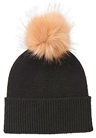 PIECES Damen Pcbina Wool Hood W. Fold Up Noos Bc, Schwarz, Einheitsgröße