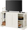 Yaheetech TV Stand Cabinet Unit TV Table with 2 Shelves, Sliding Doors, Sideboard for Living Room, Hallway, Kitchen, Dinning 106.7 x 33 x 63cm, Antique White