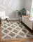 the carpet Vera Handmade-Look, Super Weicher Wohnzimmer Teppich, 3D Effekt, Hochflor, Langflor, Skandinavisch, Rauten Muster, Beige, 120 cm Rund