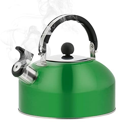 Whistling Kettle Teapot, 1.8L Stainless Steel Whistling Water Kettle Portable Whistling Camping Bottle with Heat-Insulated Handle, for Gasstove, Induction, Electric Stovetops