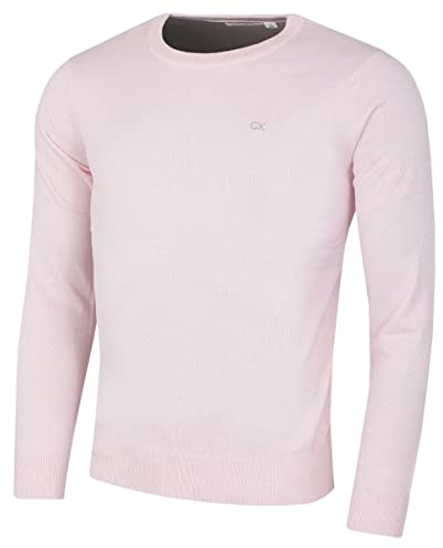 Calvin Klein Mens 2026 Crew Neck Cotton Breathable Golf Sweater