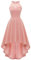 Bbonlinedress Vestido de Fiesta Cocktail Vintage sin Mangas A-línea Midi Alto Bajo Elegante Escote Halter para Mujer Blush XL