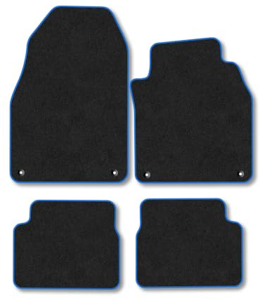 Saab 9-3 (2003-2012) Carpet Car Mats | Blue Edge Trim Tailored Fit Floor Mats Full Coverage Protection Accessories Easy Clean Anti Slip Made in the UK