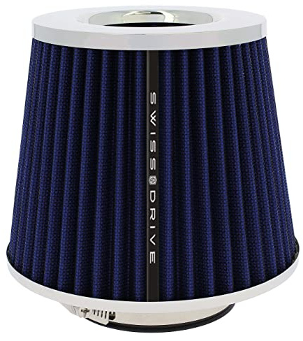 S SUMEX Filtro de Aire Universal para Coche Incluye 4 Adaptadores 60mm 65mm 70mm 77mm Filtro de Aire Abierto Entrada Alto Flujo Limpiador de Aire Color Azul