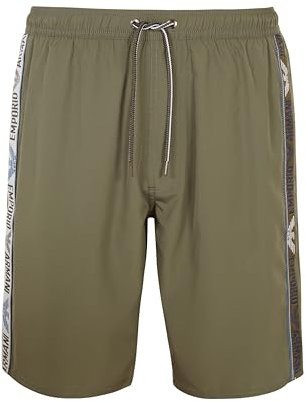 Emporio Armani Herren Logotape Swim Bermuda Boxer Beachwear, Military Green, 56