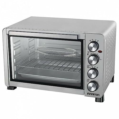 INFINITON HSM-32SN47 – Horno sobremesa, Plata, 45L, 2000W, Convección, Función asador, Rustidor, Doble acristalamiento, Luz interior, Temporizador 60 min. …