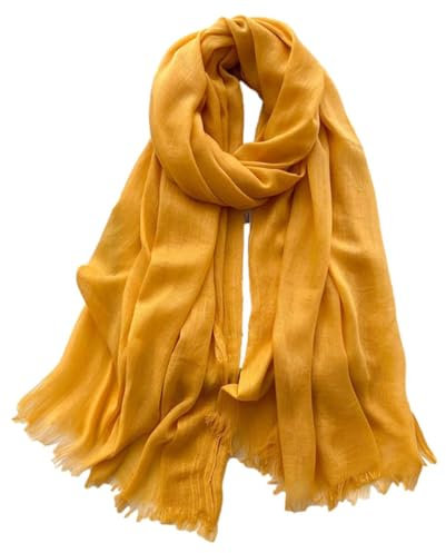 KARMA.DIEM Basic Schal für Damen in angesagten Trendfarben und weicher Premium Stoffqualität (Ocker)
