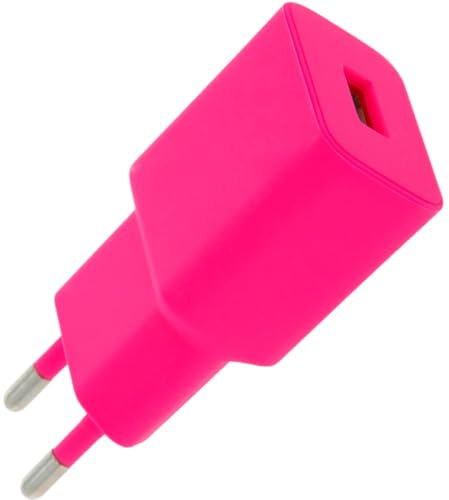 Setty Bloc d'alimentation 1 Chargeur USB 2,4 A Compatible avec Tous Les téléphones Portables, Smartphones, tablettes, UVM, Adaptateur de Charge, Adaptateur de Prise iPhone, Samsung (Rose)