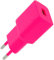 Setty - Caricatore USB da 2,4 A, adatto per tutti i telefoni cellulari, smartphone, tablet, UVM, adattatore di ricarica, caricatore da parete per iPhone, Samsung, Huawei (rosa)