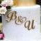 Wedding Cake Personalised Couples Initials Custom Acrylic Initial Wedding Cake Toppers - Set of 3 (GLITTER SILVER)