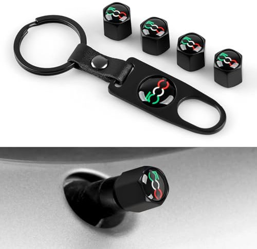 4PCS Copricerchi Auto Cappucci delle valvole Tappi per Valvole Pneumatici per 500 500L 500X 500E Accessori (500, Stile C)