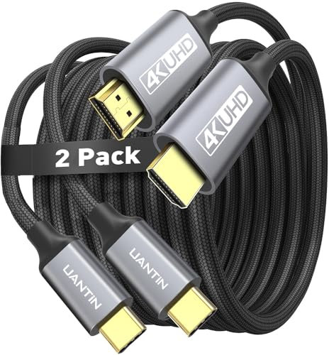 UANTIN Cavo da USB C a HDMI, 1,8 m, 4 K, da USB 3.1 di tipo C a HDMI 2.0, compatibile con Thunderbolt 3/4, con MacBook Pro/Air, Galaxy S8 a S23, iPhone 15/Pro/Plus/Max, iPad Pro, iMac, Surface,