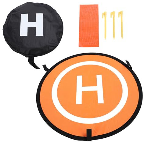 Luqeeg Drohnen-Landeplätze mit 75 cm Durchmesser,Doppelseitiger RC-Drohnen-Landeplatz,Faltbare Universal-Flugzeug-Startmatte aus Nylon,Schnell Zusammenklappbare Quadrocopter-Landeplätze