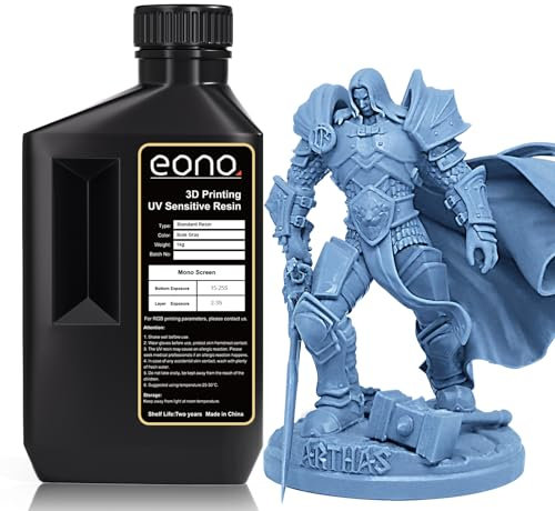 Eono Blau Grau 3D Drucker Resin, 405nm Schnelle UV-Aushärtung 1kg Standard Resin, 3D Drucker Photopolymer Harz für LCD Drucker, Blau Grau 1000g