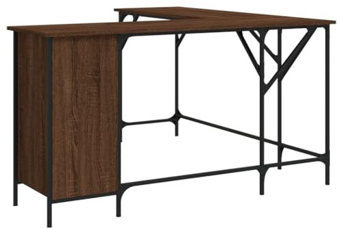 vidaXL Schreibtisch Braun Eichen-Optik 141x141x75 cm Holzwerkstoff