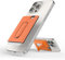 FLOLAB Magnetic Wallet for MagSafe Grip & Magnetic Wallet for iPhone 15/14/13/12: Silicone Card Holder with Secure Grip, Kickstand, Slim Design, Pocket Friendly - Orange Blaze