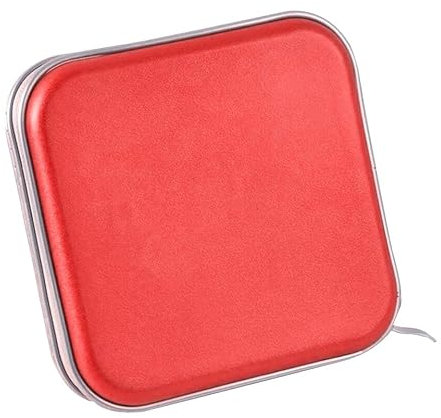 CD Case, 40 Capacity Hard Plastic Portable Travel DVD Case Protective Zipper CD Case Holder Car Storage Wallet Bag 40 Capacity (Red)