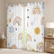 ZZTBQ Karikatur Regenbogen Kinderzimmer Gardinen mit Ösen Regenbogen Sonne Stern Verdunkelungsvorhang 140x160cm Für Jungen Mädchen Kinder Schlafzimmer
