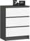 Home Collective Kommode in Graphit-weiß mit 3 geräumigen Schubladen, 60 cm breit, 77 cm hoch Kommode Schlafzimmer Flur Wohnzimmer Organizer Kommode mit Schubladen Holz Highboard Sideboard Schrank
