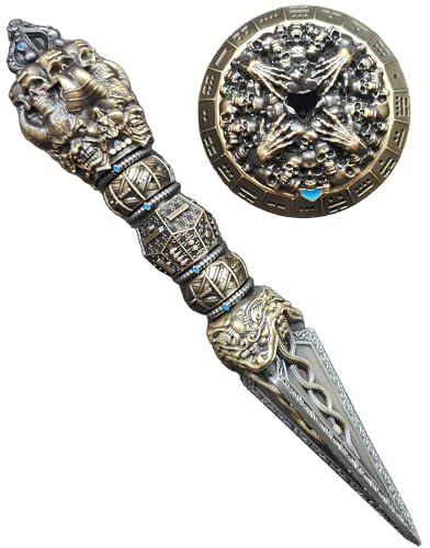 Zauberstab-Würfel, einzigartiges Würfeldesign, 7-in-1-Würfelkreisel für Dungeons and Dragons, Rollenspiele, D4, D6, D8, D10, D%, D12 und D20, Farbe Messing