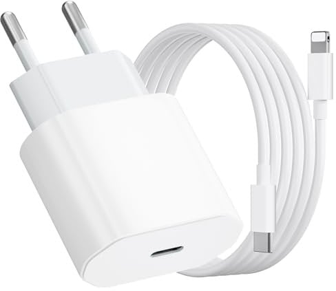 Cargador iPhone Carga Rapida de 20W con Cable iPhone de 1M para iPhone 14/14 Plus/ 14 Pro/ 14 Pro MAX/ 13/12/ 11/ X/ 8/7, Pad