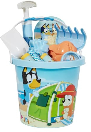 Little Kids Bluey Beach Toys Set | 9pc Sand Toys & Beach Bucket | Ages 3-10