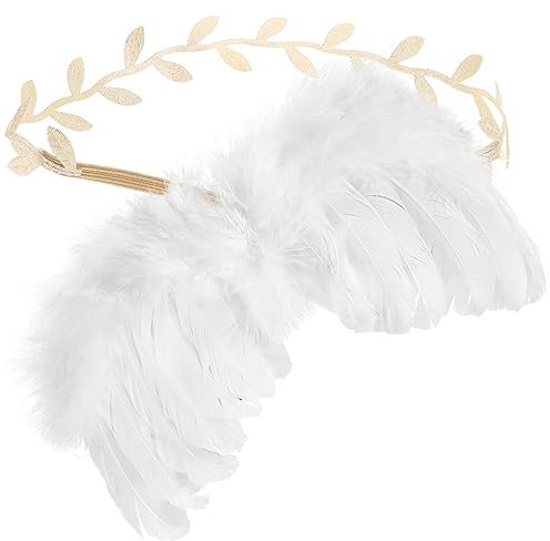 HOMOCONO 1juego De Ángel para Recién Nacidos con Diadema Accesorio Fotográfico Sesiones De y Disfraces Blancas y Headband Dorado