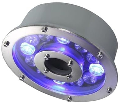 Wechselnde LED Ring Brunnen Licht IP68 Wasserdicht Tauchbar Teichleuchten Edelstahl LED Strahler 12V Mittelloch LED Pool Lichter für Brunnen und Landschaft Dekoration Beleuchtung Colo