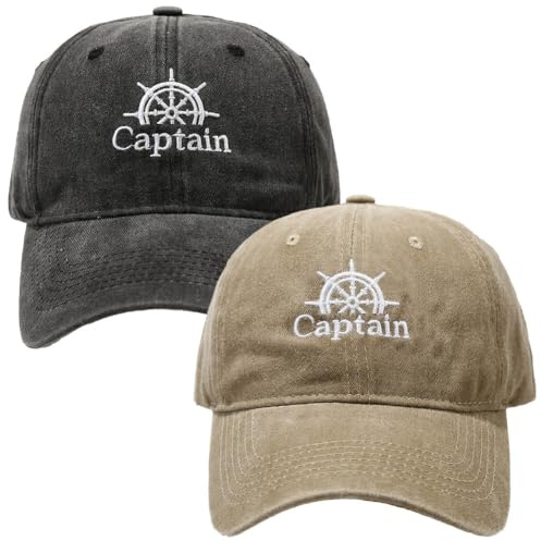 Anchor bestickte Kapitänsmütze, Skipper, Bootfahren, Baseballkappe, verstellbar, nautische Yacht, Marine, Seemanns-Trucker-Mütze