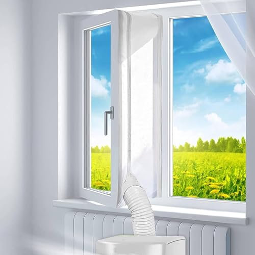 Klimaanlage Fensterabdichtung, 400cm Fensterabdichtung Für Mobile Klimaanlage, Ablufttrockner, Fensterdurchführung Ohne Bohren, Abdichtung Für Abluftschlauch, Hot Air Stop Für Fenster Dachfenster