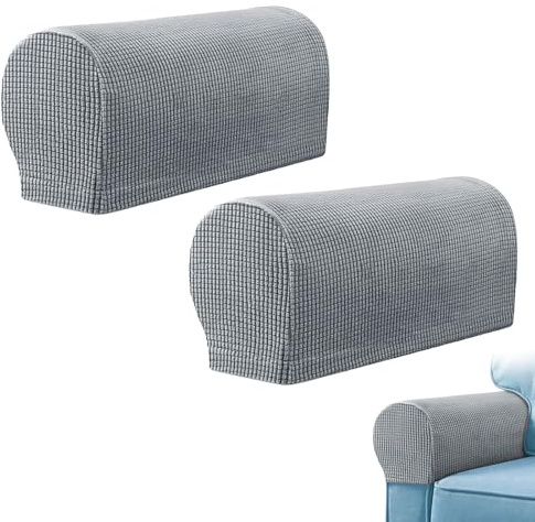 GIEEU Set mit 2 Stretch-Armlehnen-Stuhlbezügen, rutschfest, Spandex, Polyester, Sofa-Armkappen, Möbelschutz, Schonbezüge für Sessel, Couch, Liegestuhl
