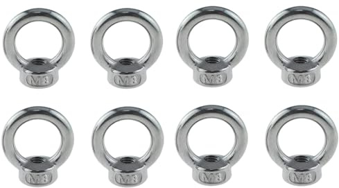 Ringmutter M8,8 Stück Augenmutter 304 Edelstahl Gewinde Ösenmutter Ringmuttern Augenmuttern für Befestigen Sie hängende Ornamente Blumentöpfe Schaukelständer
