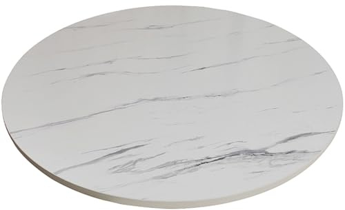 Mesa giratoria de comedor,mesa giratoria doméstica de madera con imitación de mármol,mesa giratoria grande,mesa redonda para hotel,mesa giratoria,Bandeja giratoria con textura de mármol(A,90cm/35.4in)