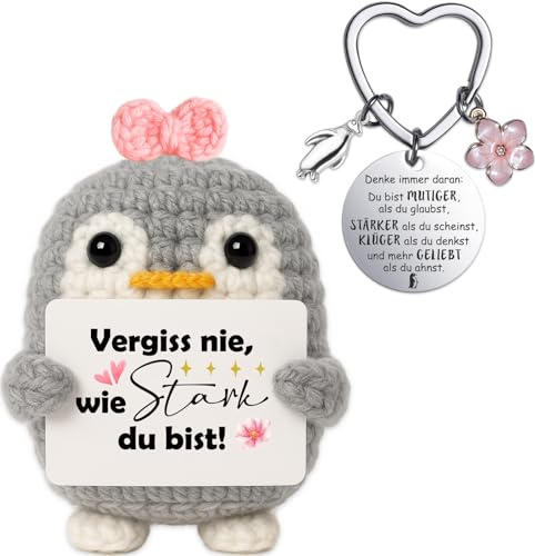Farbeele Geschenke für Frauen, Einschulung Geschenk, MutmacherGeschenk | Gute Besserung, Geburtstagsgeschenk für Freundin, Schwester, Familie, Positive Figur mit Glücksbringer Schlüsselanhänger